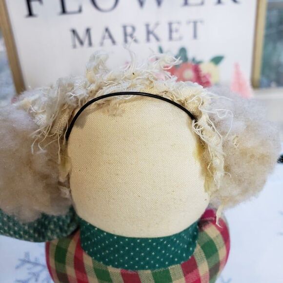 Adorable Vintage Primitive Farmhouse Homespun Christmas Snowman 7" - Picture 5 of 8